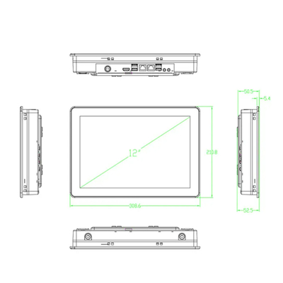 12 Inch Industrial Panel PC Touch Screen Ip65 Waterproof Shockproof