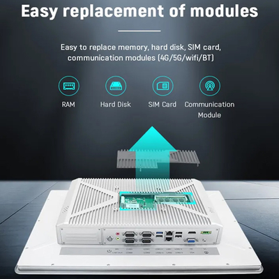 All In One Industrial Panel PC 19 Inch Embedded Fanless IP65 Waterproof